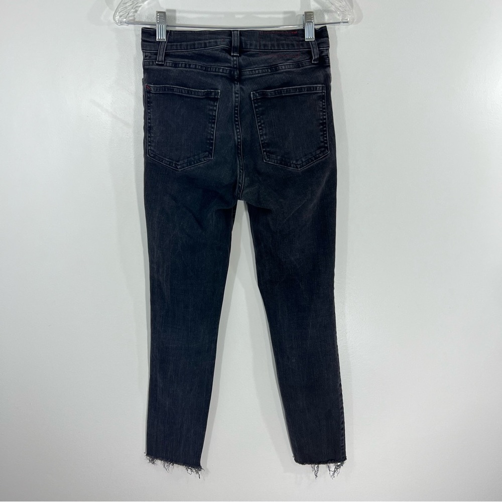 Marine Layer High Rise Skinny Washed Black Jeans Raw Hem Size 26 - Picture 7 of 9